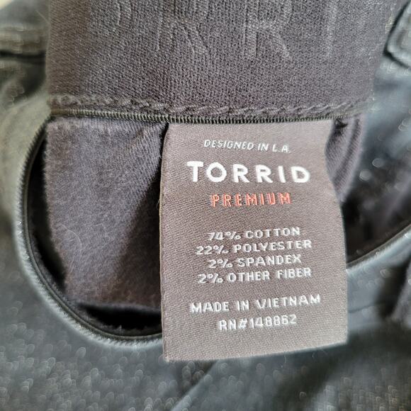 Torrid Sky High Skinny Crop Jean Premium Stretch Black Sparkle Women 14 - Picture 12 of 13